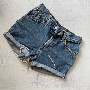 Reworked Vintage Levi's 517 Cutoff's Size 3 (Junior's) with Studded Details